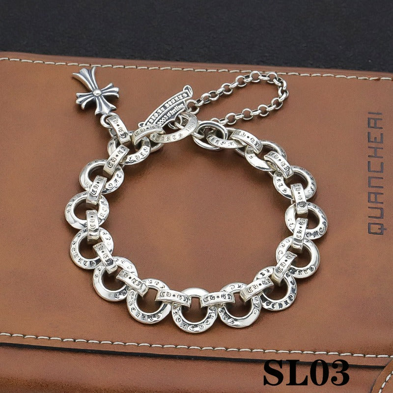 Esclavas Corazones Cromados Chrome