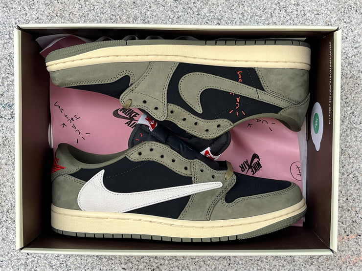 Travis Scott x Air Jordan 1 Low OG Black Sail Medium Olive