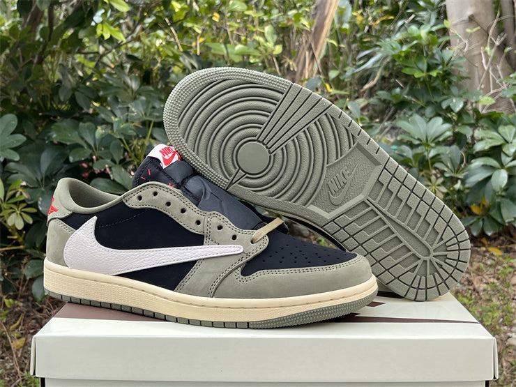 Travis Scott x Air Jordan 1 Low OG Black Sail Medium Olive