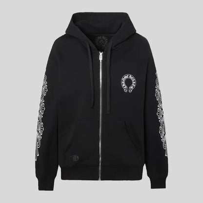 ZIPPER HOODIE CORAZONES CROMADOS