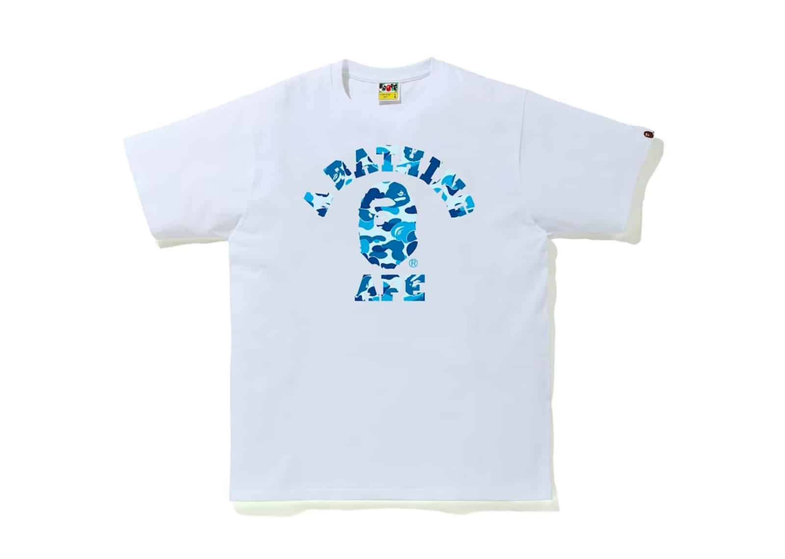 Bape Camo College Tee White Blue