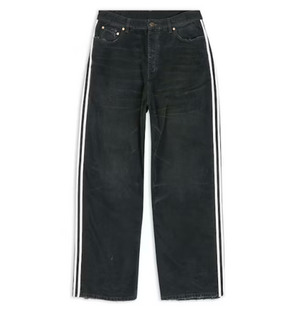B4LEN CIAGA X 4D1DAS Pantalones Baggy Grandes Negro/AZUL
