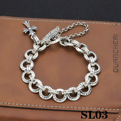 Esclavas Corazones Cromados Chrome